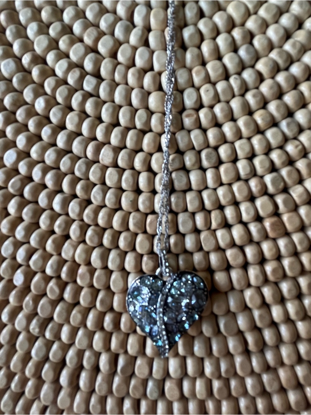 Brighton Silver Heart Pendant Necklace with Clear Sparkling Stones